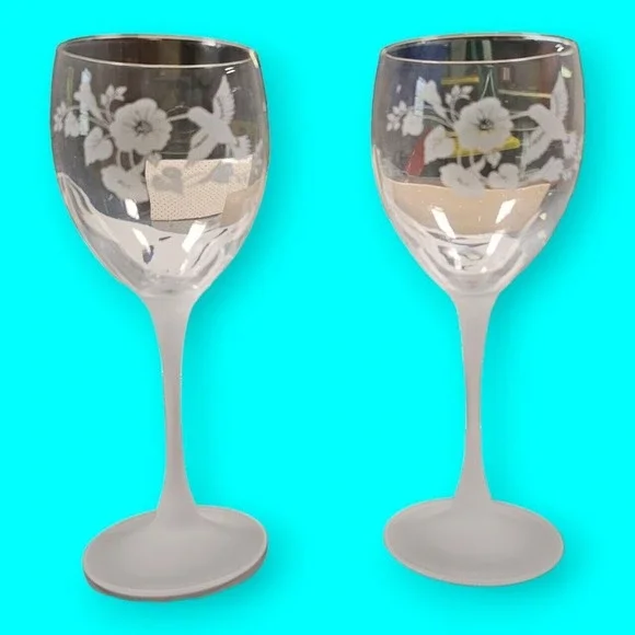 Avon | Dining | Hummingbird Flowers Etched Lead Crystal Wine Glasses Water  Goblets New Vintage | Poshmark